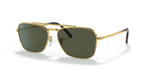 Ray-Ban RB3636 New Caravan XL (58 - 15) with Green lenses and Gold frame Sunglasses