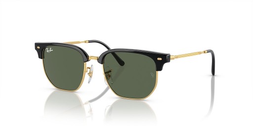 Ray-Ban RB9116S New Clubmaster Kids XL (47 - 17) with Green lenses and Black frame Sunglasses