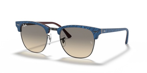 Ray-Ban RB3016 Clubmaster Marble M (49 - 21) with Grey lenses and Blue frame Sunglasses