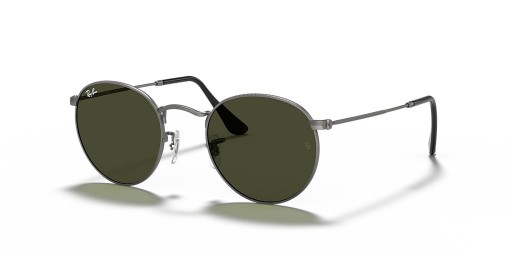 Ray-Ban RB3447 Round Metal S (50 - 21) with Green lenses and Silver frame Sunglasses