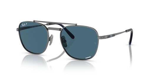 Ray-Ban RB8258 Frank II Titanium M (51 - 20) with Blue lenses and Silver frame Sunglasses