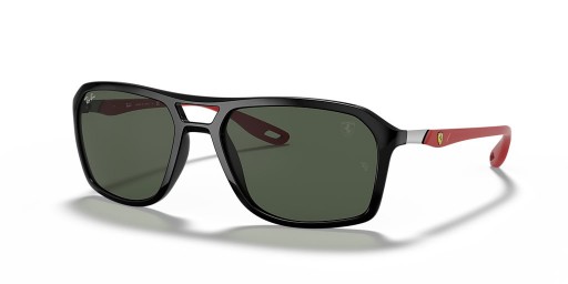 Ray-Ban RB4329M Scuderia Ferrari Collection L (57 - 19) with Green lenses and Black frame Sunglasses