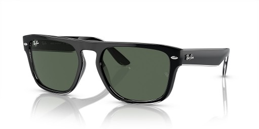 Ray-Ban RB4407 XL (57 - 19) with Green lenses and Black frame Sunglasses