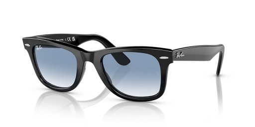 Ray-Ban RB2140F Original Wayfarer Classic L (52 - 22) with Blue lenses and Black frame Sunglasses
