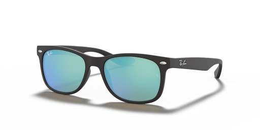 Ray-Ban RB9052S New Wayfarer Kids S (47 - 15) with Blue lenses and Black frame Sunglasses