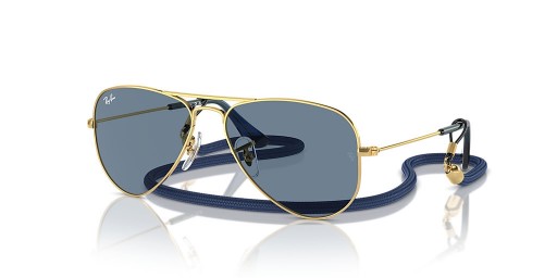 Ray-Ban RB9506S Aviator Kids L (52 - 14) with Blue lenses and Gold frame Sunglasses