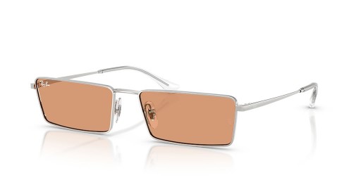 Ray-Ban RB3741 Emy XXL (59 - 17) with Orange lenses and Silver frame Sunglasses