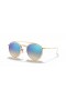 Ray-Ban RB3647N Round Double Bridge M (51 - 22) with Blue lenses and Gold frame Sunglasses