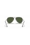 Ray-Ban RB3689 Aviator Metal II L (58 - 14) with Green lenses and Black frame Sunglasses