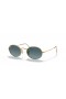 Ray-Ban RB3547 Oval Metal M (51 - 21) with Blue lenses and Gold frame Sunglasses
