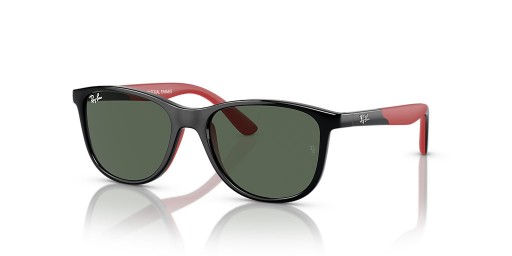 Ray-Ban RB9077S Crianças Bio-Base de L (49 - 16), de cor Verde, lentes e Preto armação Óculos de sol