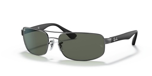 Ray-Ban RB3445 XL (64 - 17), de cor Verde, lentes e moldura de Prata Óculos de sol