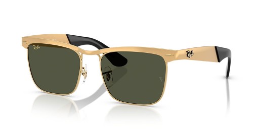 Ray-Ban RB3875 Wayfarer Deluxe L (53 - 18), de cor Verde, lentes e moldura de Ouro Óculos de sol