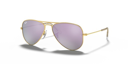 Ray-Ban RB9506S Aviador Crianças M (50 - 13) com lentes Violeta e Ouro armação Óculos de sol