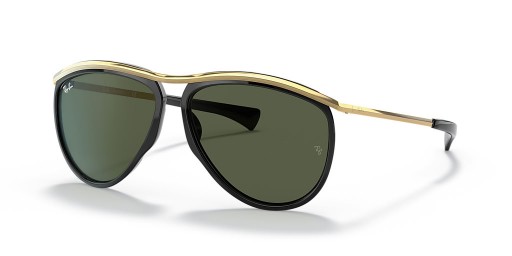 Ray-Ban RB2219 Aviador Olímpico M (59 - 13), de cor Verde, lentes e Preto armação Óculos de sol