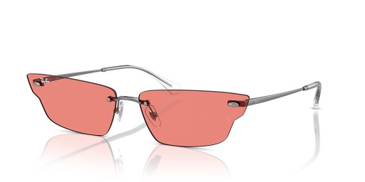 Ray-Ban RB3731 Anh Bio-Baseados XL (66 - 15) com lentes cor-de-Rosa e Prata armação Óculos de sol