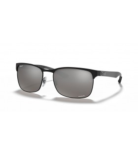 Ray-Ban RB8319CH Chromance XL (60 - 18) com a Prata e lentes Preta armação Óculos de sol