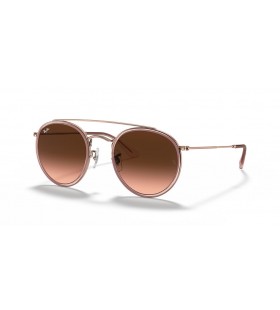 Ray-Ban RB3647N Rodada Dupla Ponte M (51 - 22) com lentes Marrom e Cobre armaÃ§Ã£o Ã“culos de sol
