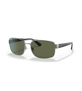Ray-Ban RB3687 XL (61 - 17), de cor Verde, lentes e moldura de Prata Óculos de sol