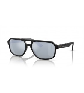 Ray-Ban RB4414M Scuderia Ferrari Coleção L (58 - 17) com a Prata e lentes Preta armação Óculos de sol
