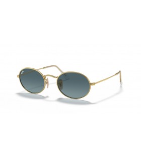 Ray-Ban RB3547 Oval de Metal M (51 - 21) com lentes Azuis e Ouro armação Óculos de sol