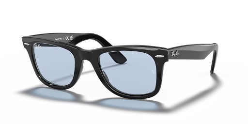 A Ray-Ban RB2140F Original Wayfarer Klasszikus L (52 - 22), a Kék lencse, Fekete keret Napszemüveg