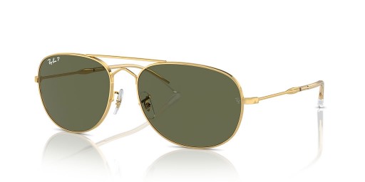 A Ray-Ban RB3735 Bain Híd XXL (60 - 17), Zöld lencse, Arany keret Napszemüveg