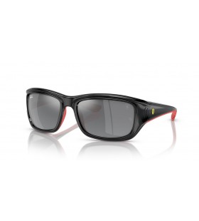 A Ray-Ban RB4405M Scuderia Ferrari-Gyűjtemény XL (59 - 19) Ezüst lencse, Fekete keret Napszemüveg