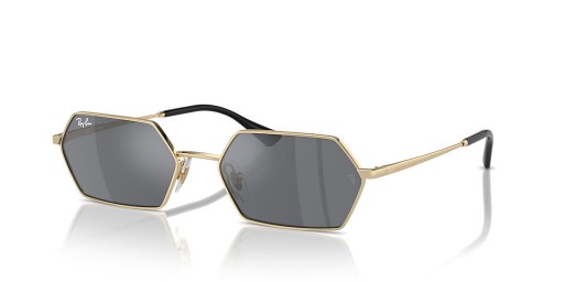Ray-Ban RB3728 Yevi Bith-Bhunaithe L (55 - 18) le lionsaí Liath agus Óir fráma Sunglasses