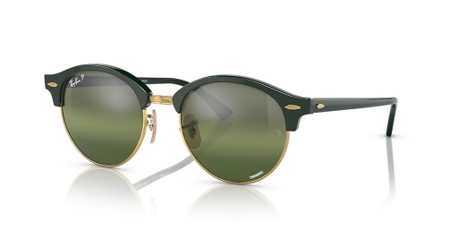 Ray-Ban RB4246 Clubround Chromance M (51 - 19) le Hairgead lionsaí agus Glas fráma Sunglasses