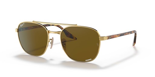 Ray-Ban RB3688 M (55 - 19) le lionsaí Donn agus Óir fráma Sunglasses