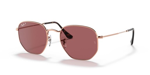 Ray-Ban RB3548N Hexagonal Cothrom Lionsaí M (51 - 21) le Violet lionsaí agus Bándearg fráma Sunglasses