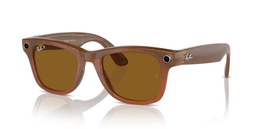Ray-Ban RW4006 Ray-Ban | Meta Wayfarer L (53 - 22) le lionsaí Donn agus Beige fráma Sunglasses