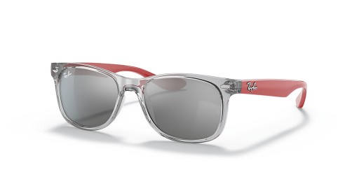 Ray-Ban RB9052SF Nua Wayfarer Páistí M (50 - 15) le Hairgead lionsaí agus Liath fráma Sunglasses