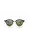 Ray-Ban RB4246 Clubround Chromance M (51 - 19) le Hairgead lionsaí agus Glas fráma Sunglasses