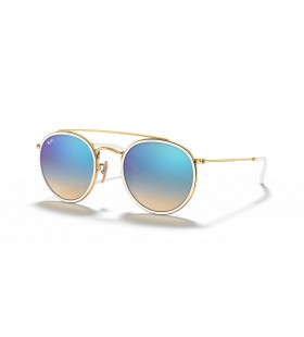 Ray-Ban RB3647N Bhabhta Dúbailte Droichead M (51 - 22) le lionsaí Gorm agus Óir fráma Sunglasses