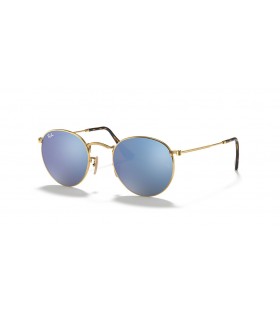Ray-Ban RB3447N Babhta Maol Lionsaí S (50 - 21) le lionsaí Gorm agus Óir fráma Sunglasses