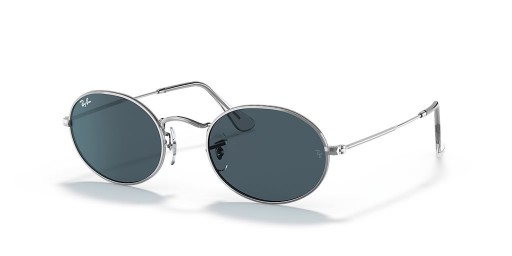 Ray-Ban RB3547 Ovale in Metallo M (51 - 21) con lenti Blu e Silver frame Occhiali da sole