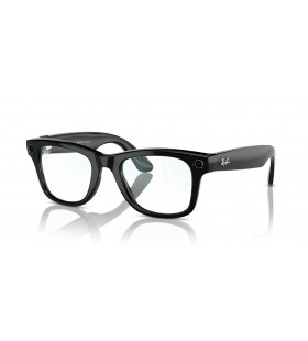 Ray-Ban RW4006 Ray-Ban | Meta Wayfarer M (50 - 22) con lenti Trasparenti e Nero frame Occhiali da sole