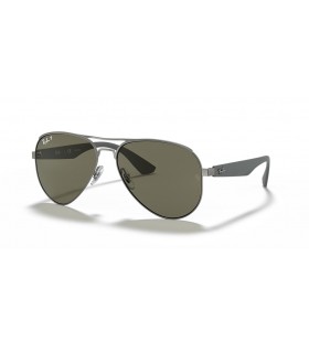 Ray-Ban RB3523 L (59 - 17) con lenti Verdi e Silver frame Occhiali da sole