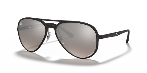 Ray-Ban RB4320CH Chromance L(58-16)シルバーレンズは、黒フレームサングラス