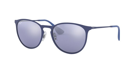 Ray-Ban RB3539エリカ金属M(54-19)グレイレンズ、ブルーフレームサングラス