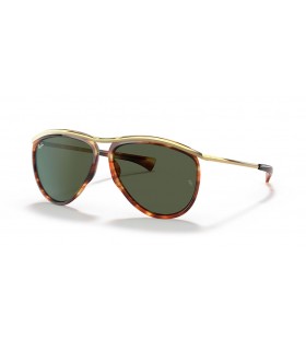 Ray-Ban RB2219オリンピアンアビエイター M(59-13)グリーンレンズブラウンフレームサングラス