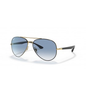 Ray-Ban RB3675XL(58-14)ブルーレンズは、黒フレームサングラス
