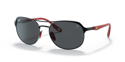 Ray-Ban RB3685M Scuderia Ferrari Samling XL (58 - 19), med Grå linser og Svart frame Solbriller