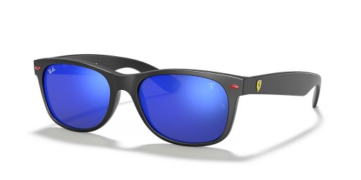Ray-Ban RB2132M Scuderia Ferrari Samling M (55 - 18) med Blå linser og Svart frame Solbriller