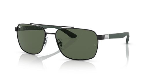 Ray-Ban RB3701 XXL (59 - 17) med Grønne linser og Svart frame Solbriller