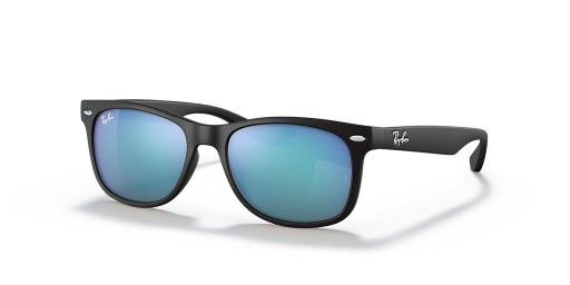 Ray-Ban RB9052SF Nye Wayfarer Barn M (50 - 15) med Blå linser og Svart frame Solbriller