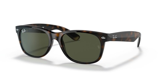 Ray-Ban RB2132F Nye Wayfarer Klassiske M (55 - 18) med Grønne linser og Tortoise frame Solbriller