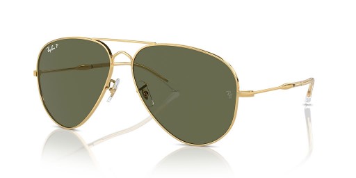 Ray-Ban RB3825 Gamle Aviator XXL (62 - 14) med Grønne linser og Gull frame Solbriller